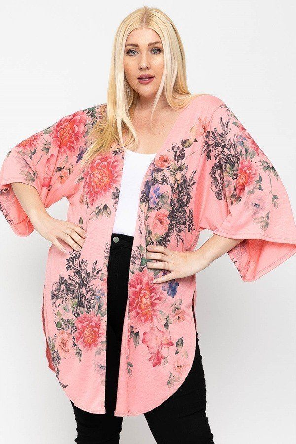 Floral Print, Long Body Cardigan Look Up Deals