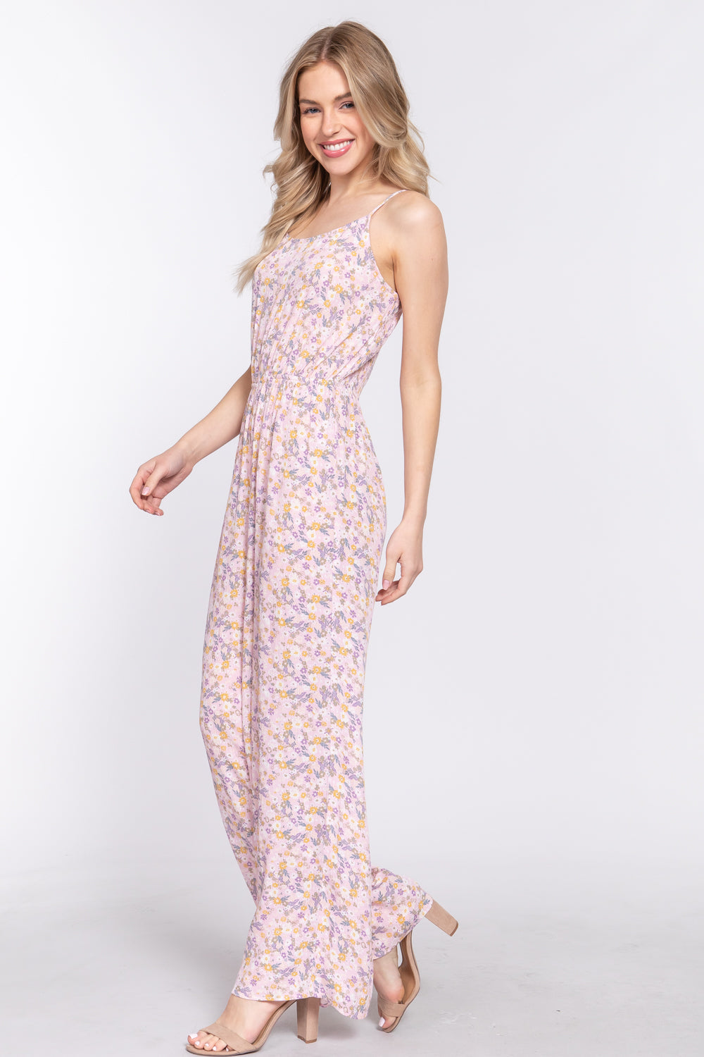 Floral Print Woven Cami Jumpsuit Look Up Deals