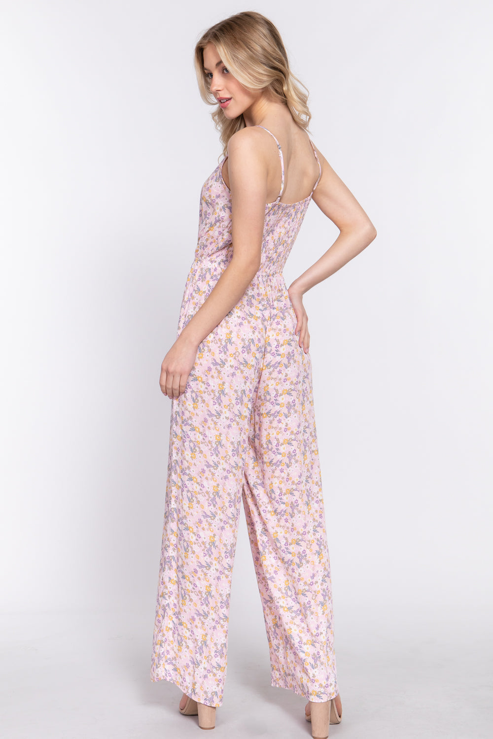 Floral Print Woven Cami Jumpsuit Look Up Deals