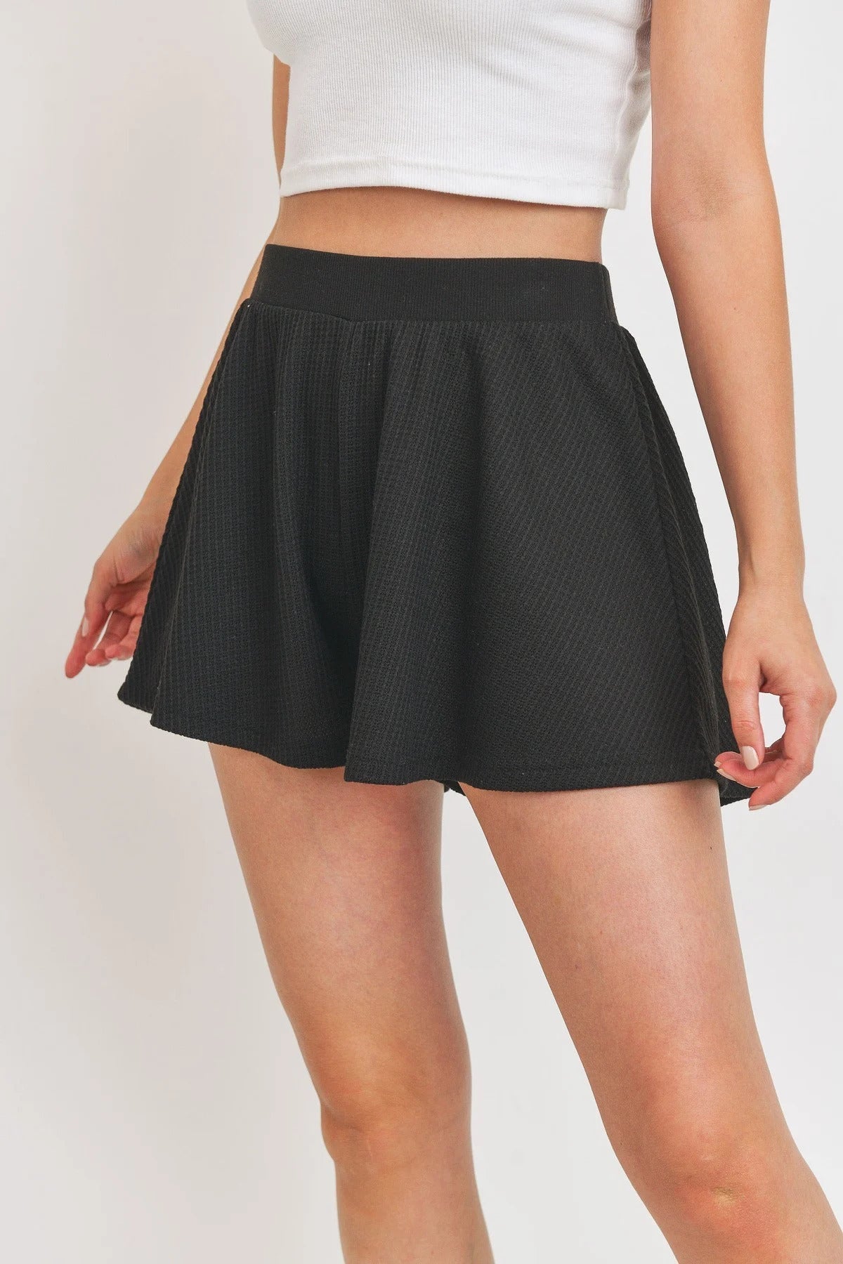 Flounce Shorts Micro Waffle Look Up Deals