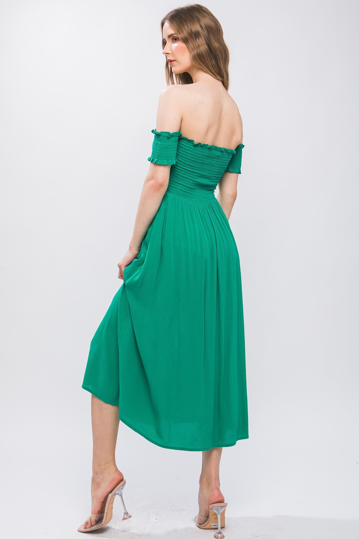 Flowy Off The Shoulder Dress Look Up Deals