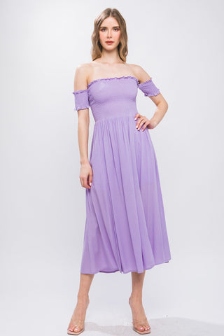 Flowy Off The Shoulder Dress Look Up Deals