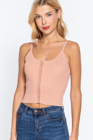 Front Closure With Hooks Sweater Cami Top Look Up Deals