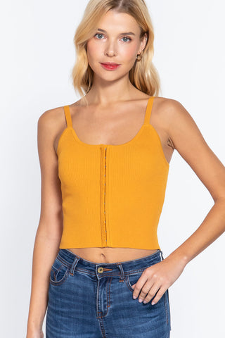 Front Closure With Hooks Sweater Cami Top Look Up Deals