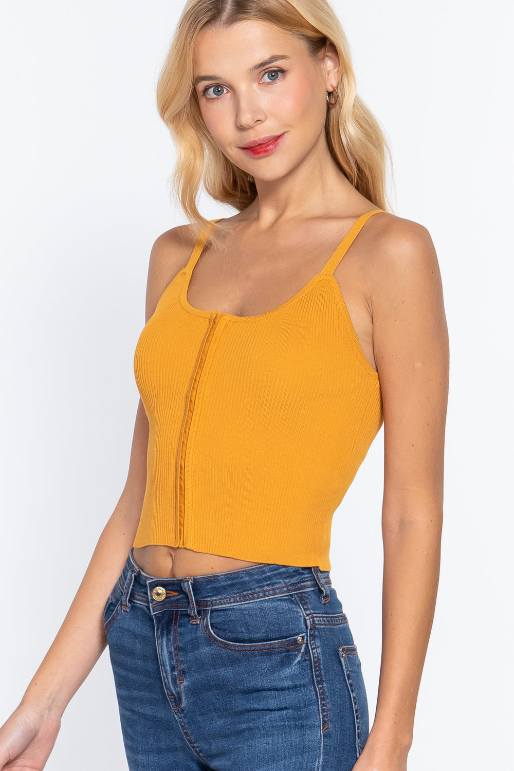 Front Closure With Hooks Sweater Cami Top Look Up Deals