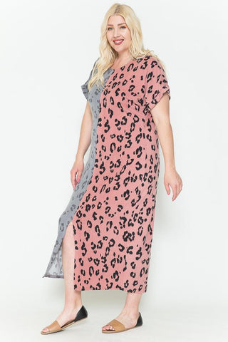 Front Slit Dolman Leopard Print Maxi Dress Look Up Deals