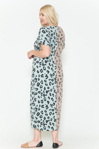 Front Slit Dolman Leopard Print Maxi Dress Look Up Deals