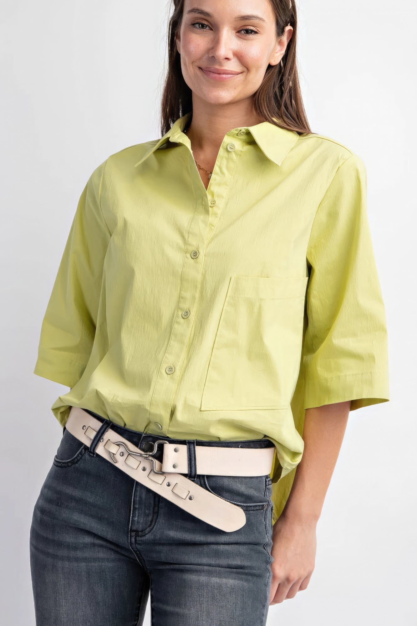 Half Slvs Stretch Poplin Button Down Shirt Look Up Deals