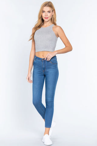 Halter Neck Crop Top Look Up Deals