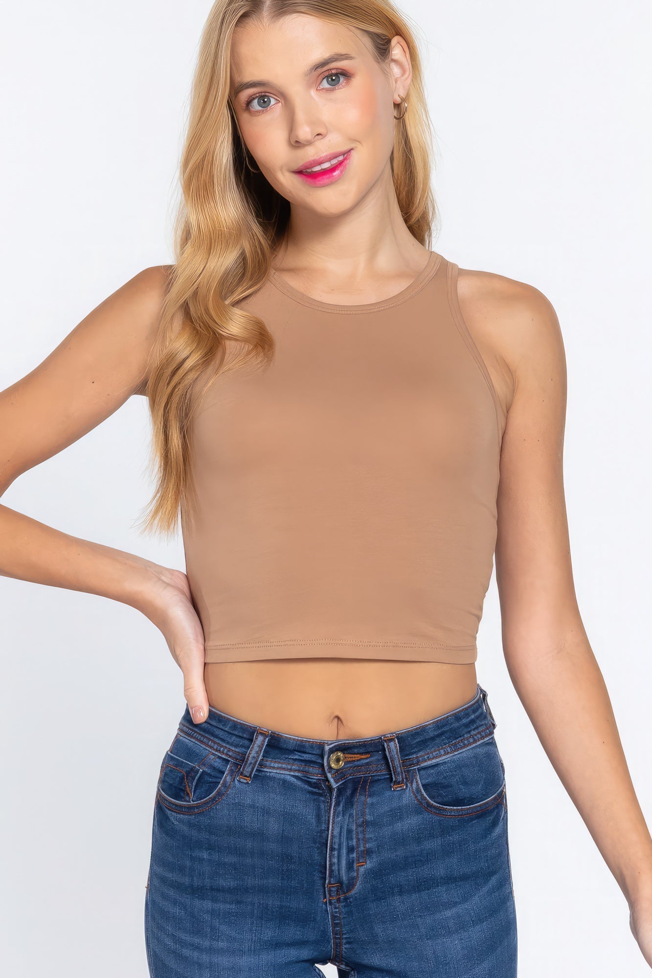 Halter Neck Crop Top Look Up Deals