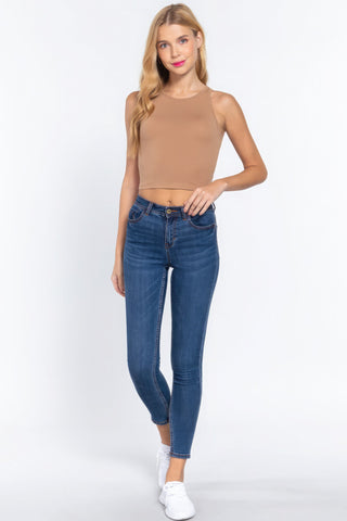 Halter Neck Crop Top Look Up Deals