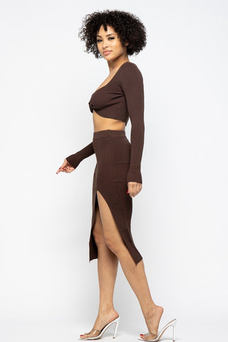 High Slit Skirt Set Look Up Deals