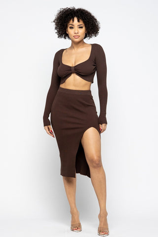 High Slit Skirt Set Look Up Deals