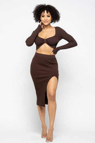 High Slit Skirt Set Look Up Deals