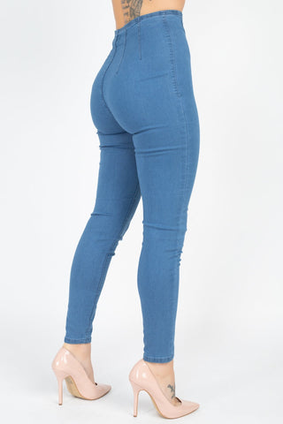 High Waist Denim Jeans Look Up Deals