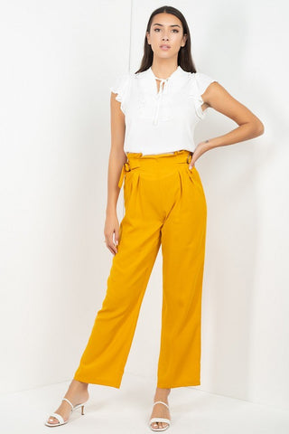 High Waist Paperbag Wide Pants Look Up Deals