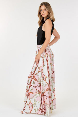 High Waist Wide Leg Printed Palazzo Pants Look Up Deals