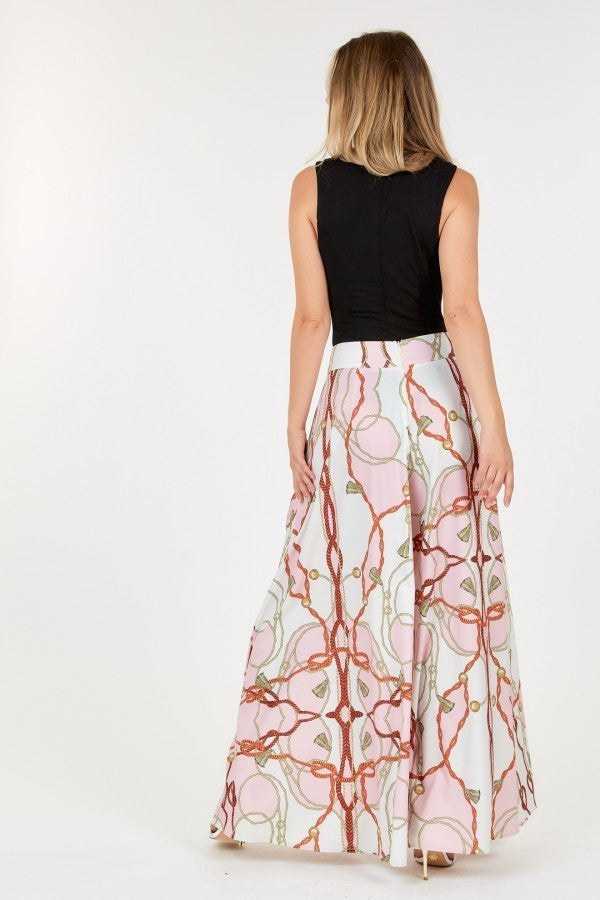 High Waist Wide Leg Printed Palazzo Pants Look Up Deals