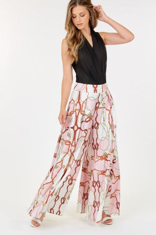 High Waist Wide Leg Printed Palazzo Pants Look Up Deals