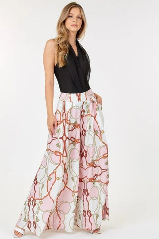 High Waist Wide Leg Printed Palazzo Pants Look Up Deals