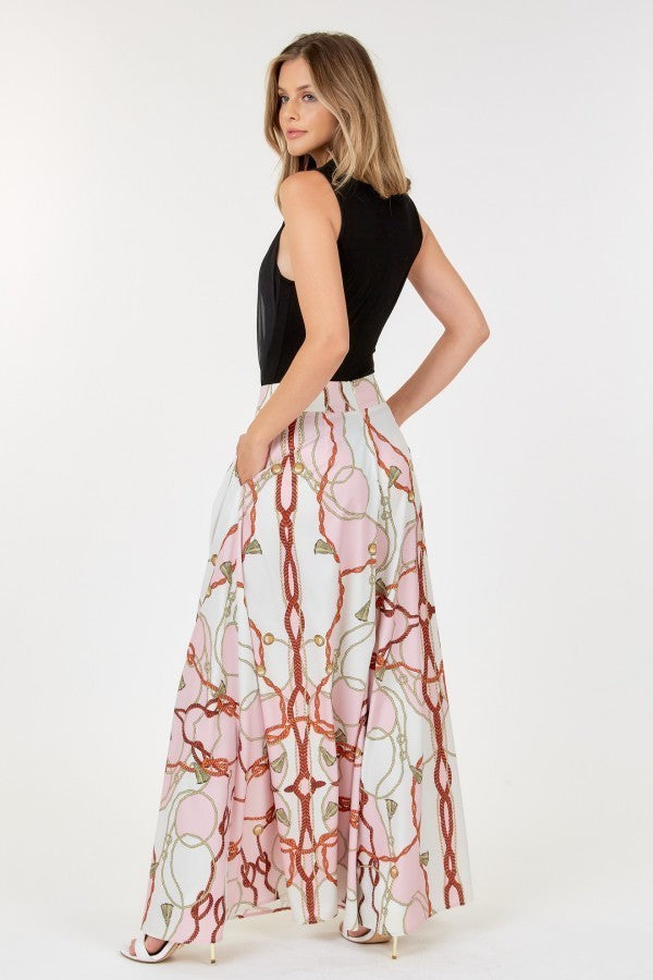 High Waist Wide Leg Printed Palazzo Pants Look Up Deals