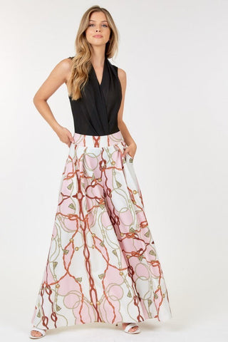 High Waist Wide Leg Printed Palazzo Pants Look Up Deals