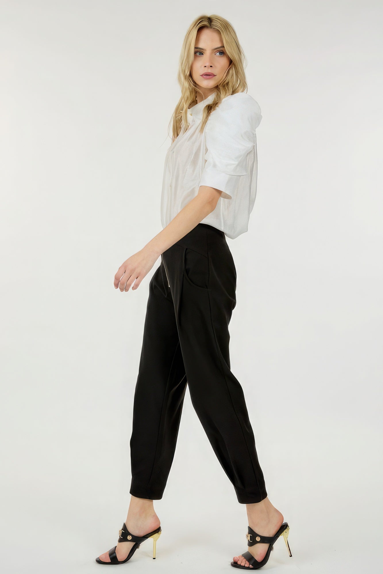 High Waist Zipper Front Skinny Pants Look Up Deals