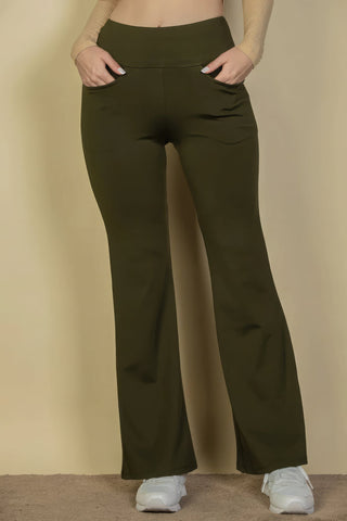 High Waisted Front Pocket Flare Pants Look Up Deals