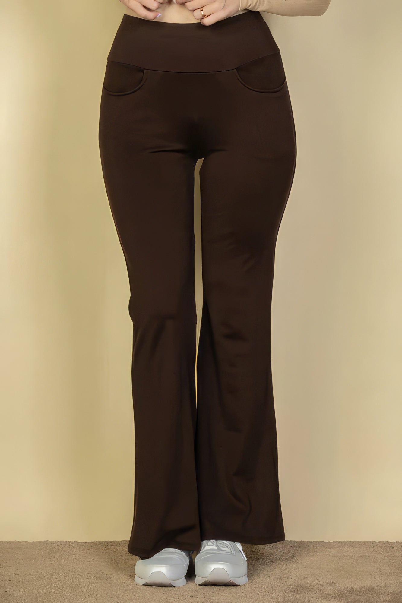 High Waisted Front Pocket Flare Pants Look Up Deals