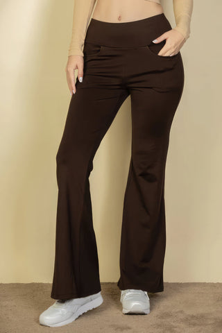 High Waisted Front Pocket Flare Pants Look Up Deals