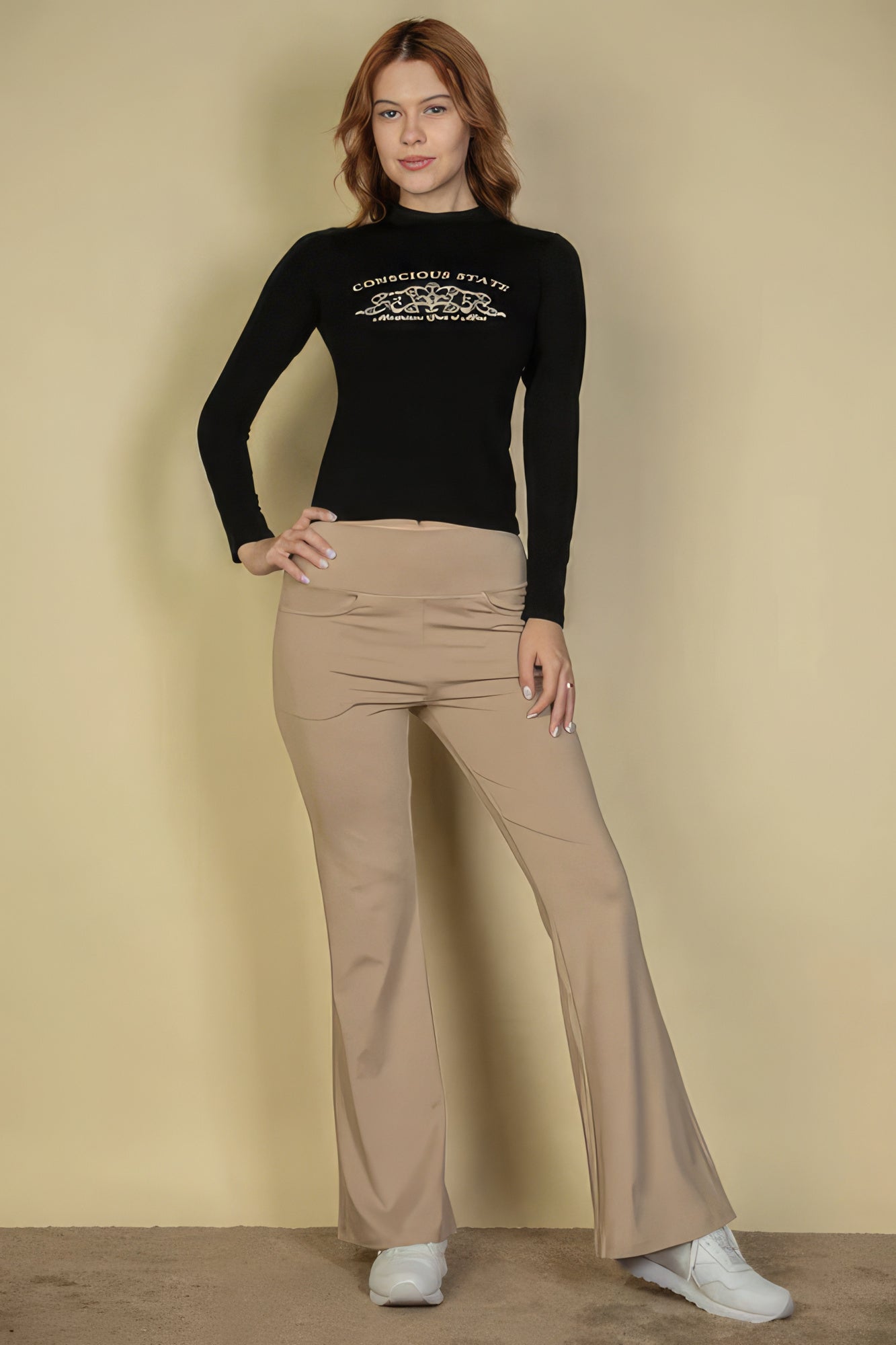 High Waisted Front Pocket Flare Pants Look Up Deals