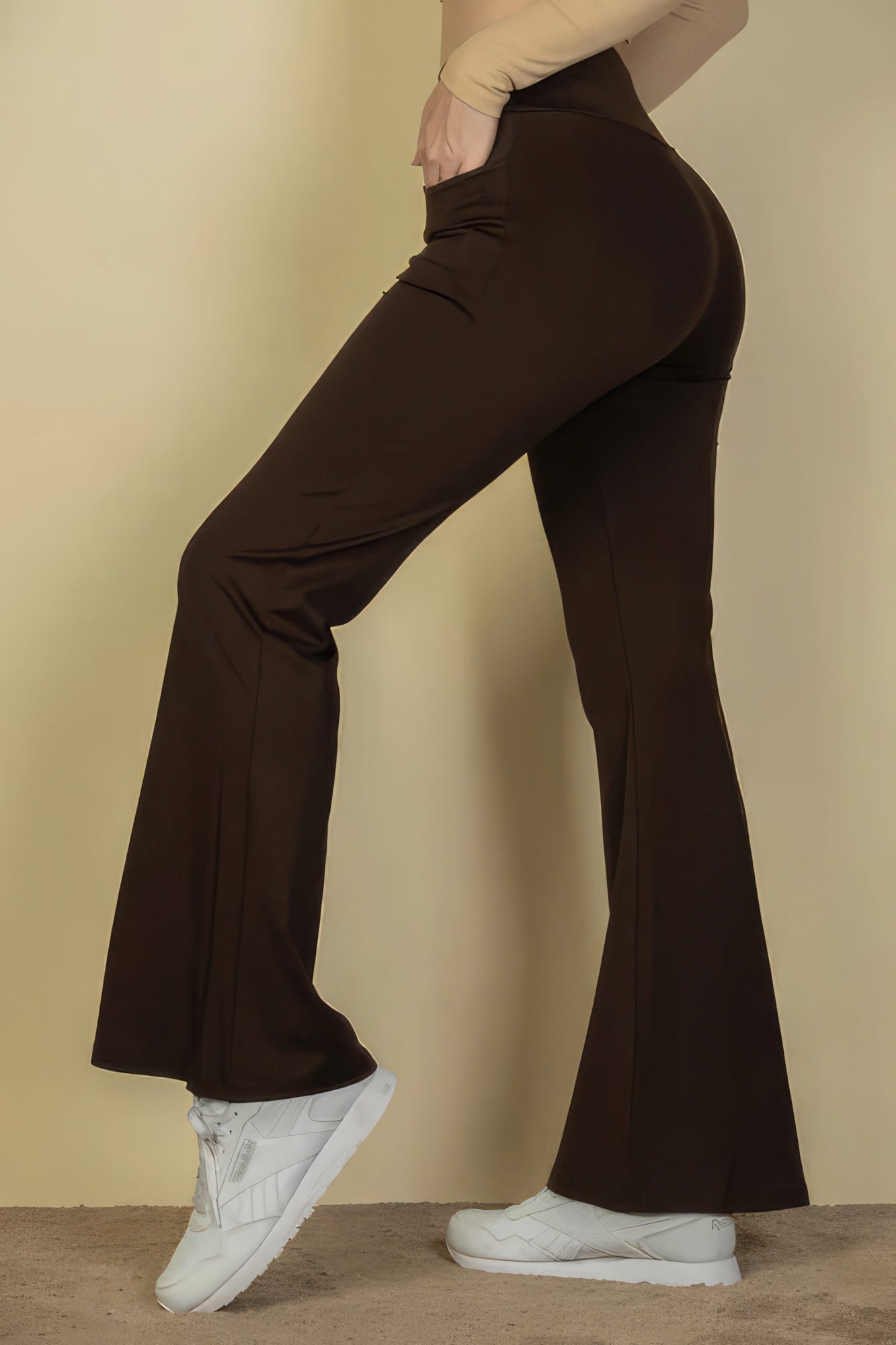 High Waisted Front Pocket Flare Pants Look Up Deals