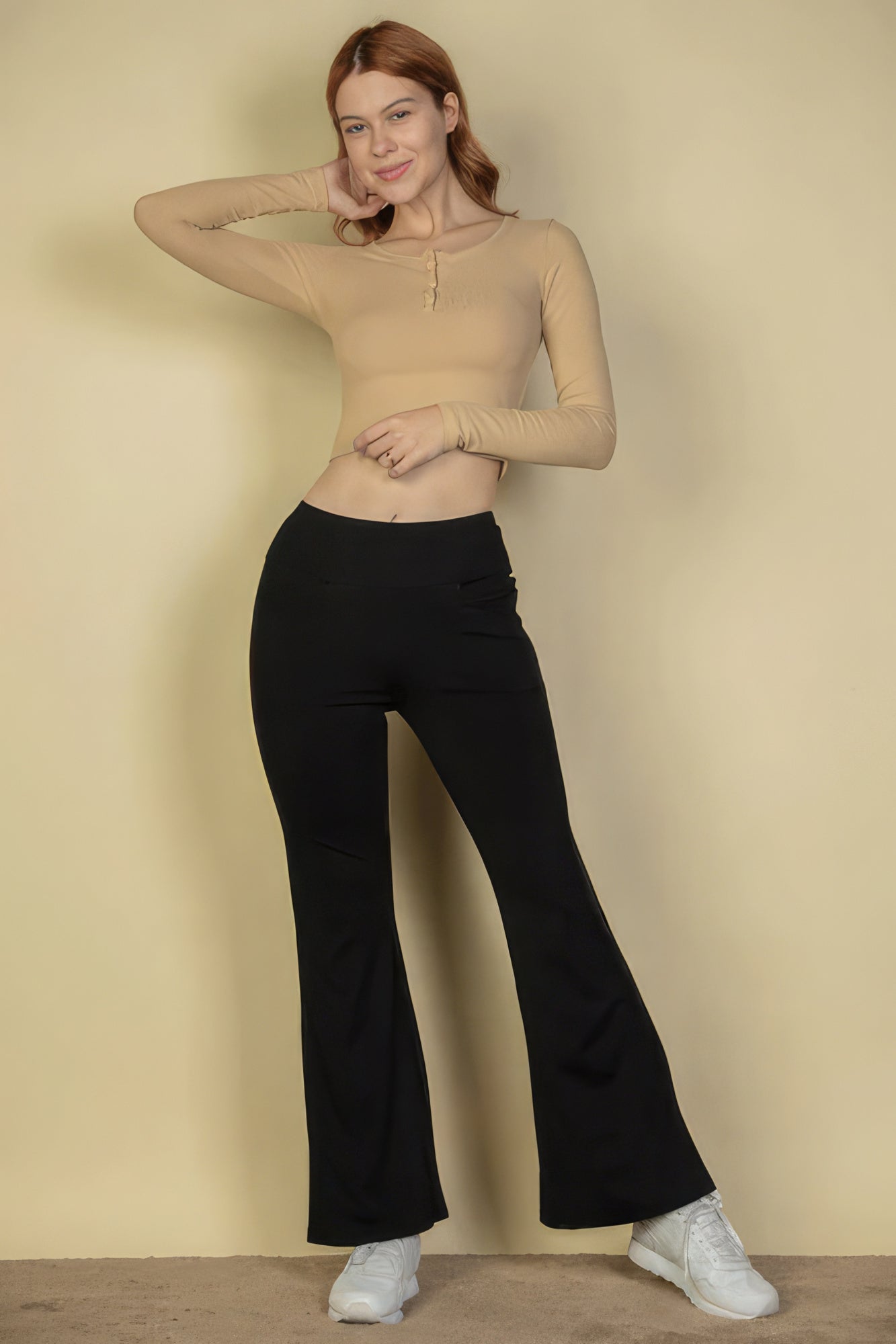 High Waisted Front Pocket Flare Pants Look Up Deals