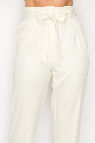 High-rise Belted Paperbag Pants Look Up Deals