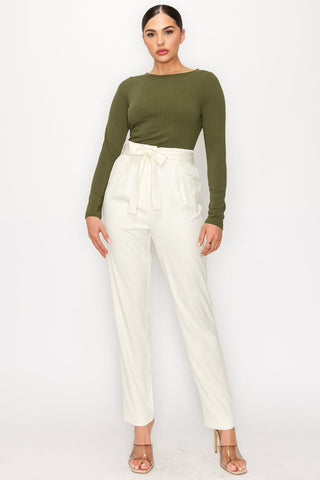 High-rise Belted Paperbag Pants Look Up Deals