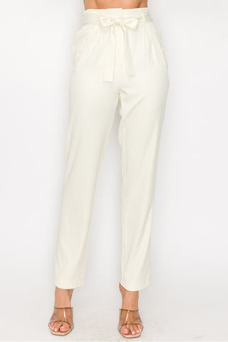 High-rise Belted Paperbag Pants Look Up Deals