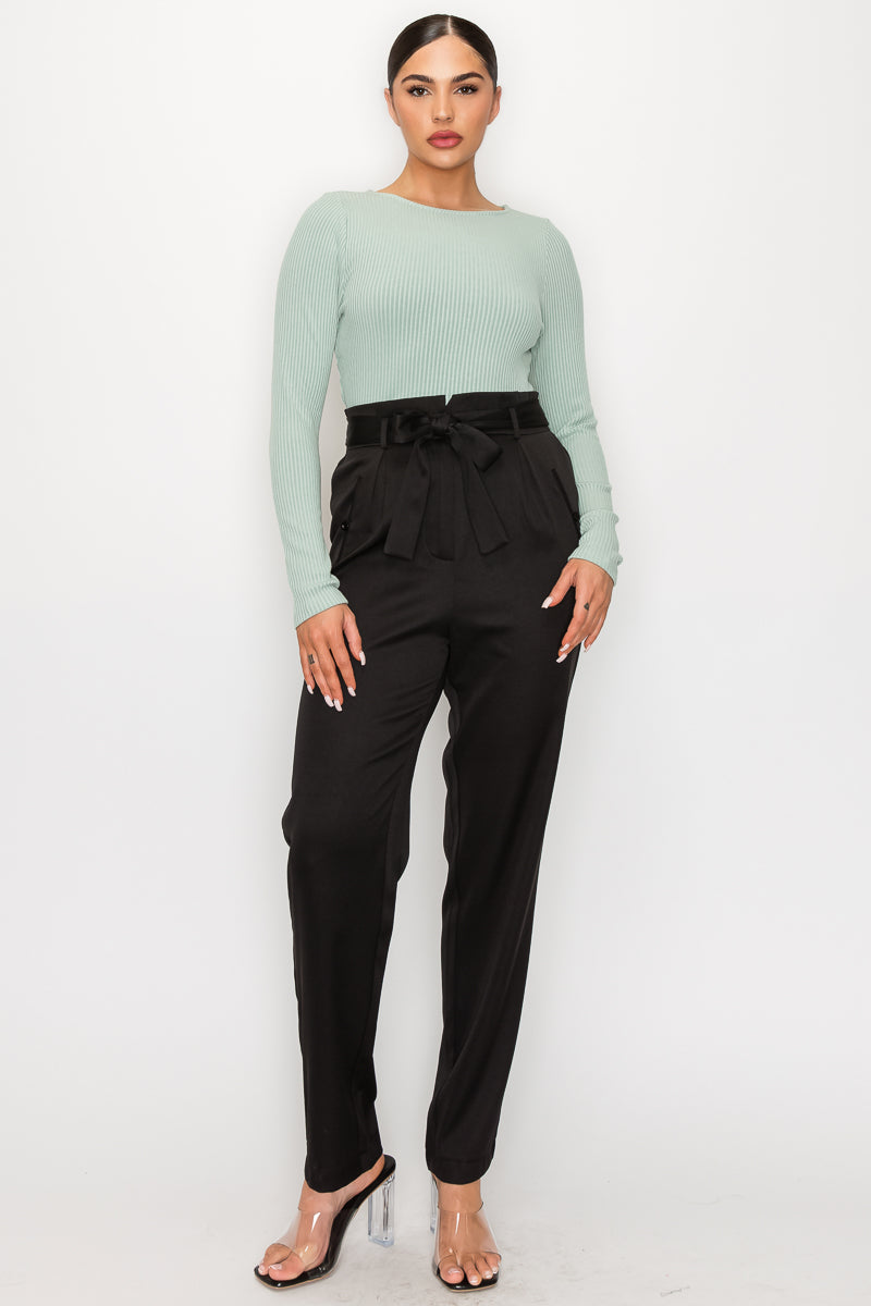 High-rise Belted Paperbag Pants Look Up Deals