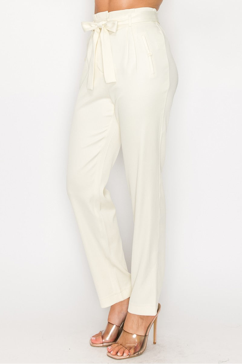 High-rise Belted Paperbag Pants Look Up Deals