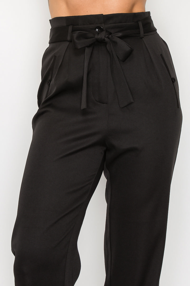 High-rise Belted Paperbag Pants Look Up Deals