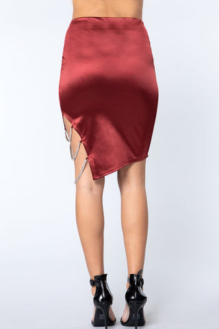 Jewel Strap Satin Midi Skirt Look Up Deals