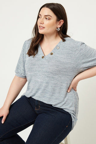 Knit V-neck Top Look Up Deals