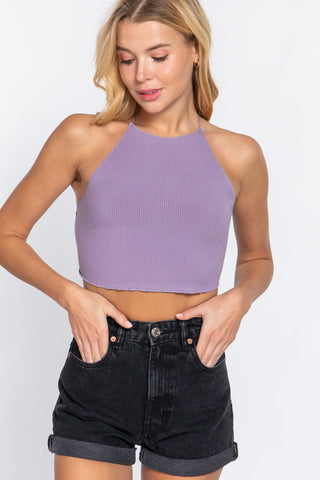 Lace Up Open Cross Back Crop Cami Look Up Deals