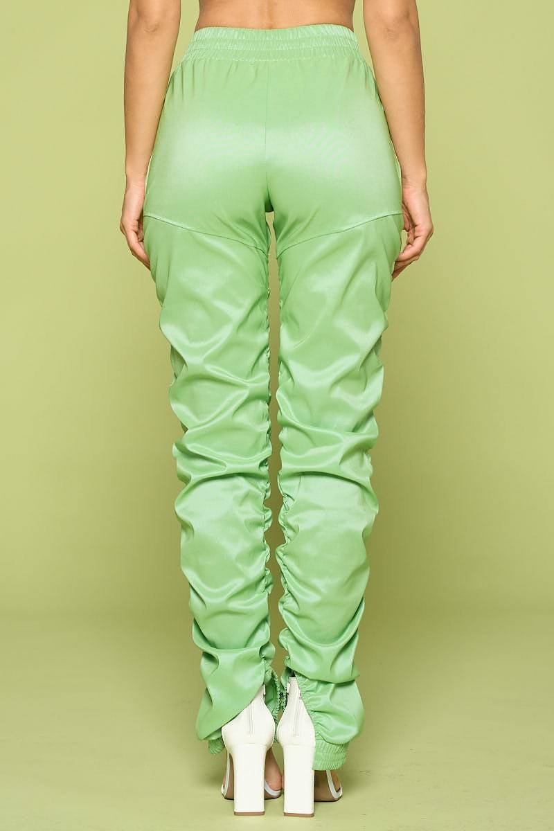 Leather Pu Ruched Pants Look Up Deals