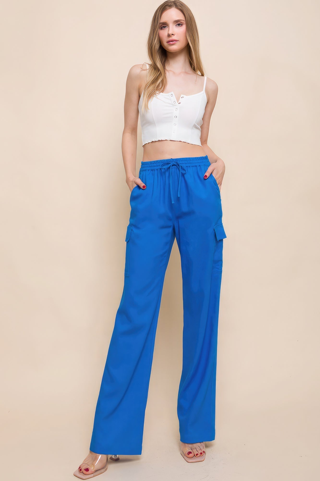 Linen Straight Leg Cargo Pants Look Up Deals