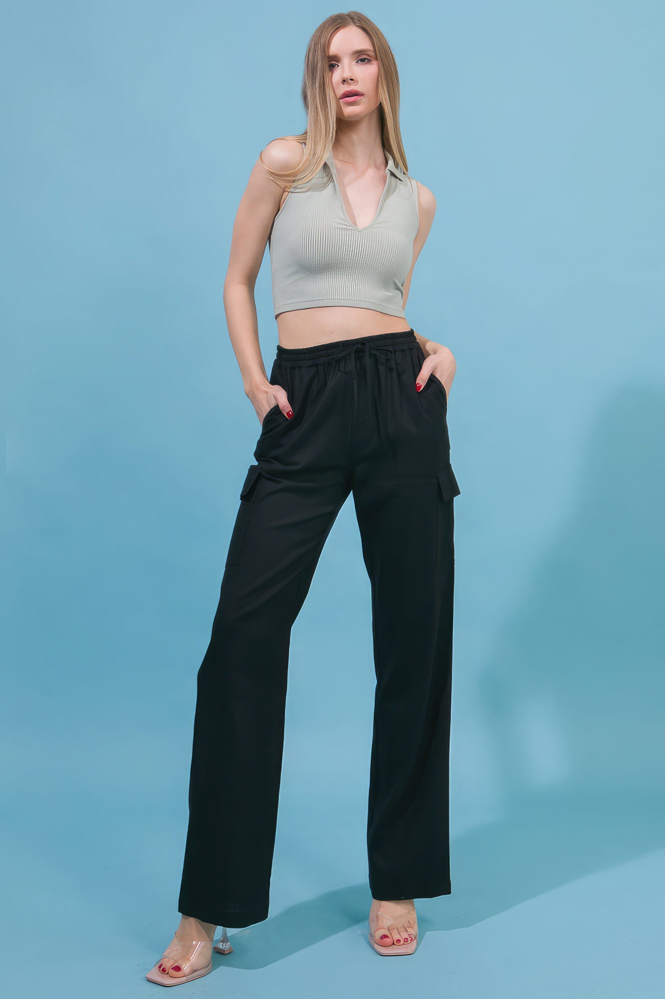 Linen Straight Leg Cargo Pants Look Up Deals