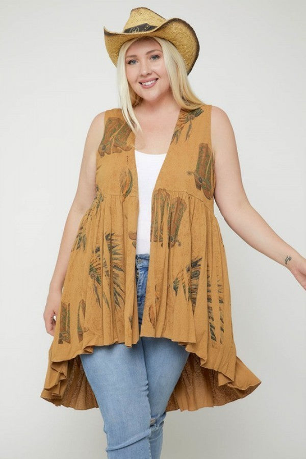 Long Flattering Silhouette Sleeveless Cardigan Look Up Deals