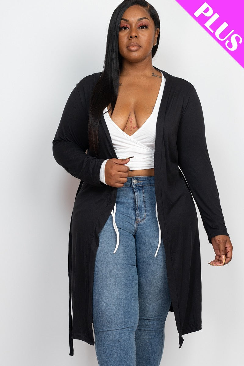 Long Sleeves Belted Cardigan Look Up Deals