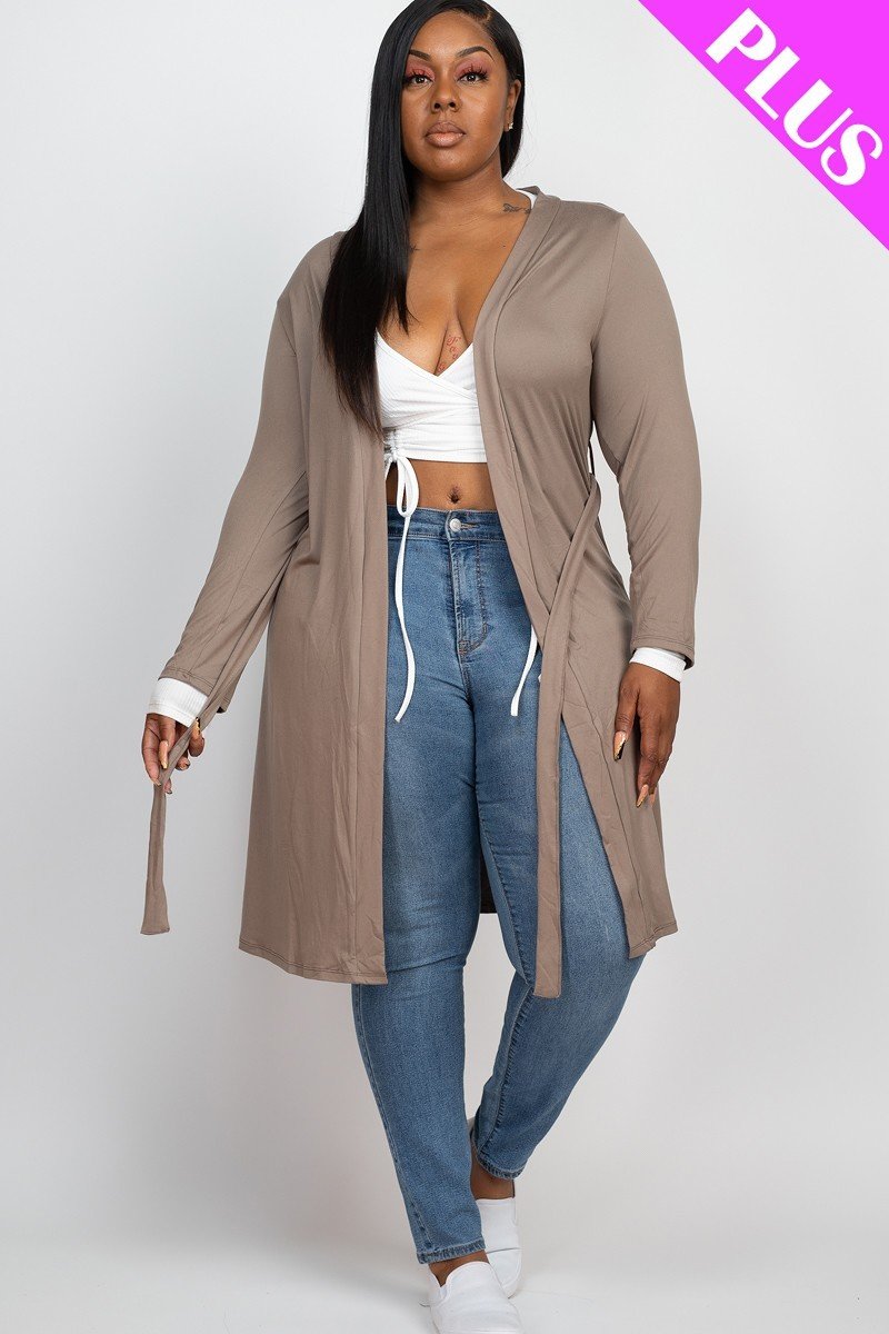 Long Sleeves Belted Cardigan Look Up Deals