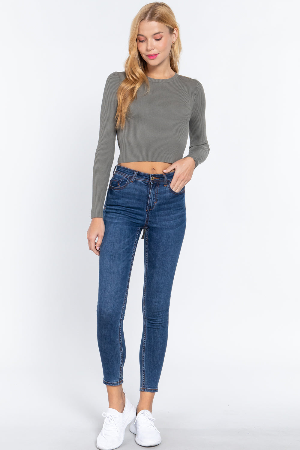 Long Slv Open Back Sweater Top Look Up Deals