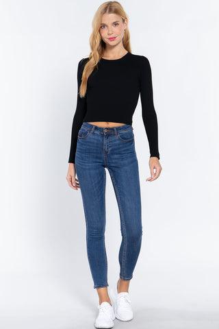 Long Slv Open Back Sweater Top Look Up Deals